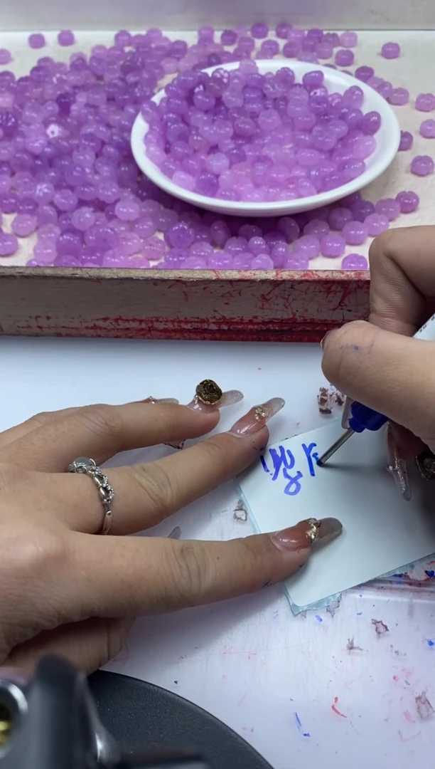 【闪购商品】水晶颈饰未镶嵌x1064紫锂*灰扁南瓜10mm*10颗