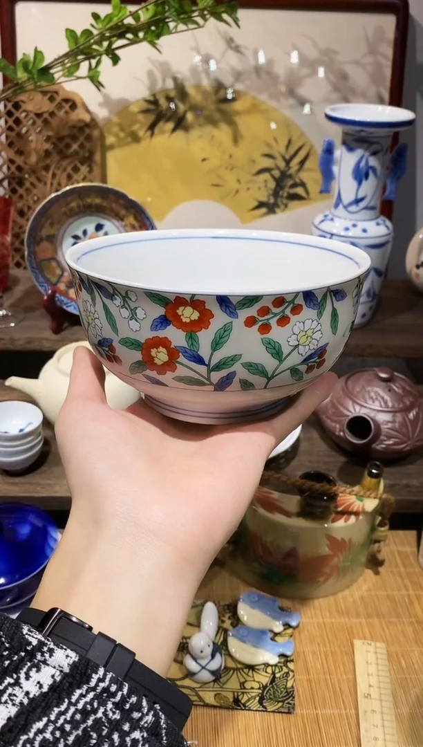 瓷片吾山耀满绘大钵