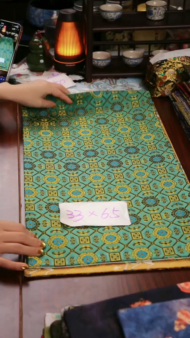 【绿四达双面】中国风干泡织锦茶席33*65