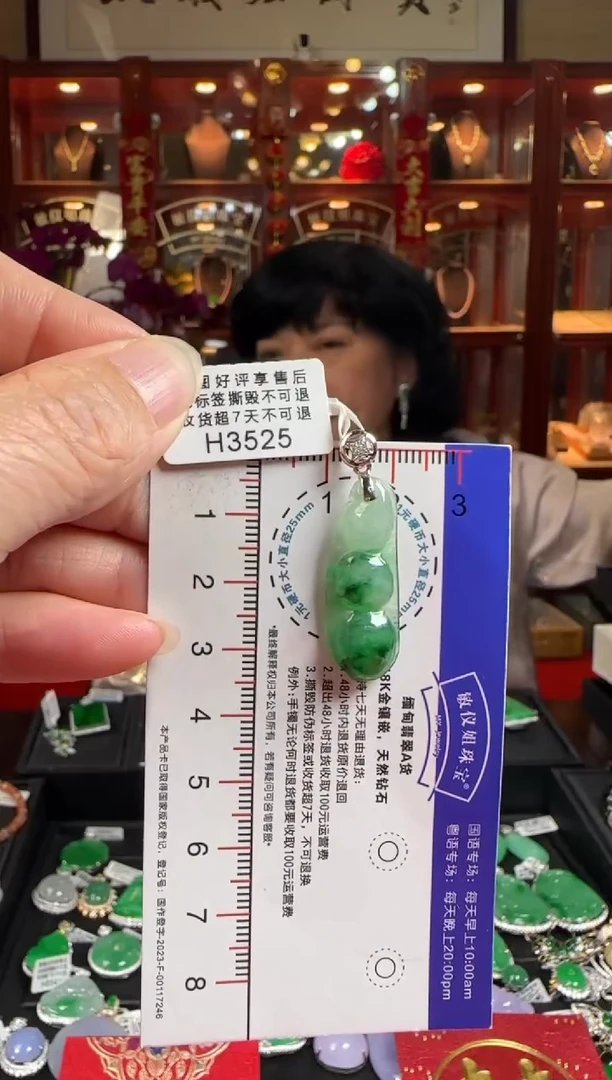 【闪购商品】翡翠颈饰18K金镶嵌H3525 富贵豆