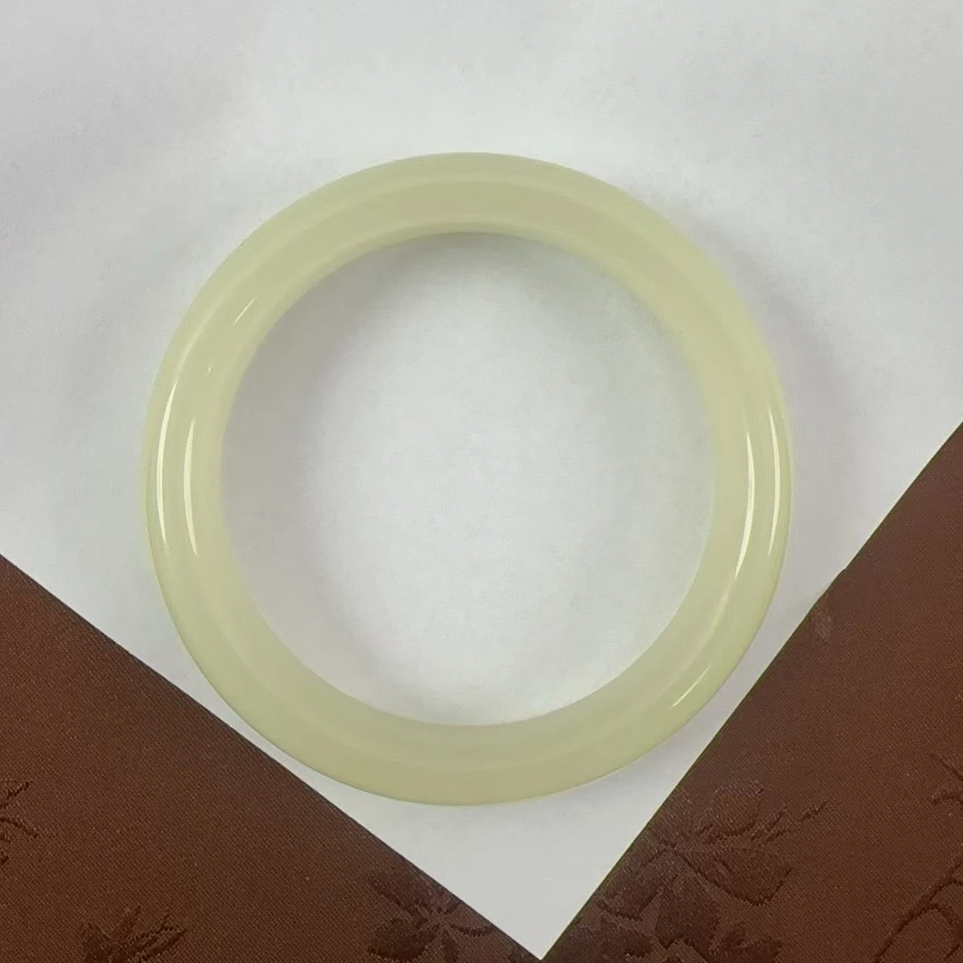 天然新疆料 晴水蜂蜜水宽版正圈手镯 带证书带盒子