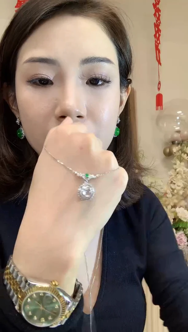 项链18K金镶嵌翡翠S32