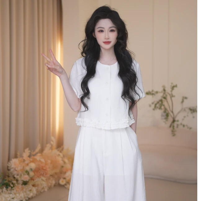 Basic House/百家好春季新款百搭气质轻奢时尚套装B1335B5J2R2