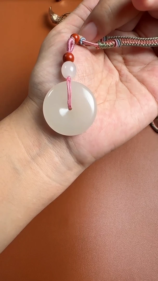 吊坠(不含链)未镶嵌和田玉藕粉平安扣