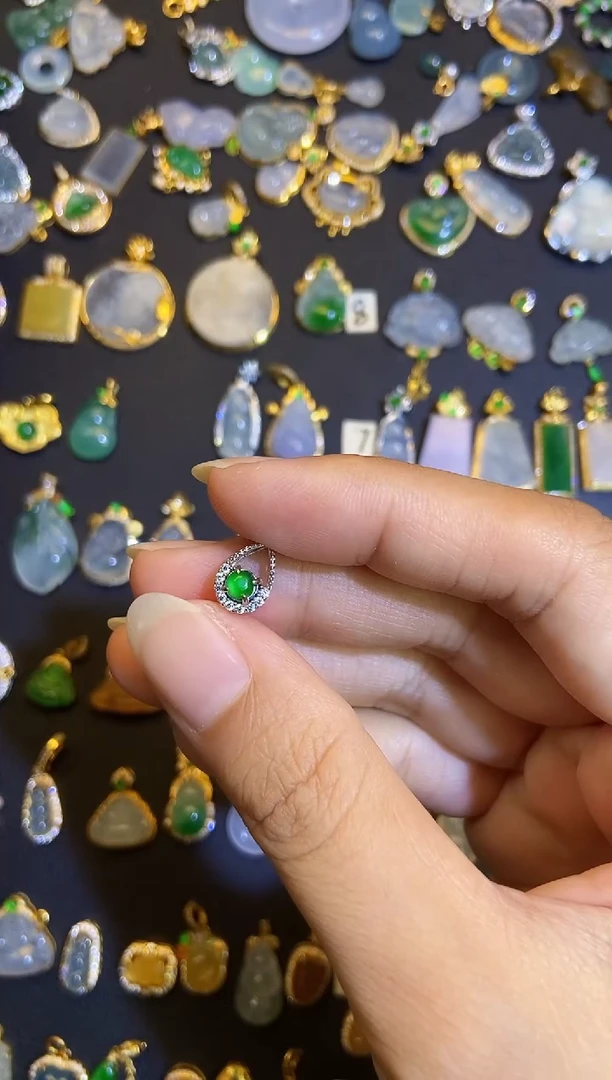 吊坠(不含链)银S925镶嵌翡翠1