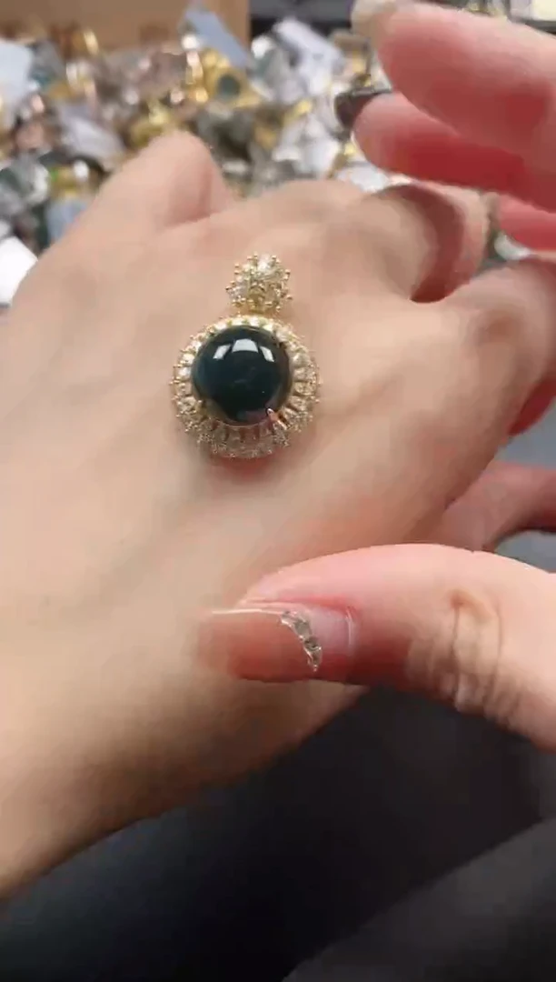 银S925镶嵌戒指翡翠51511