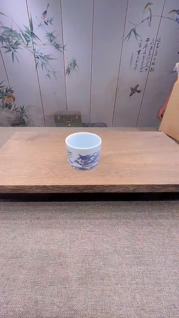 @微光茶器青花龙纹扳指杯TJ016