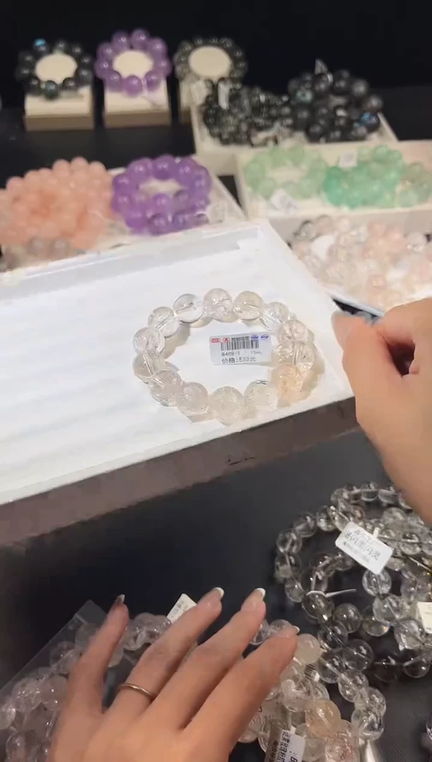 未镶嵌手链水晶多样性发一Q59迷雾玫瑰15mm