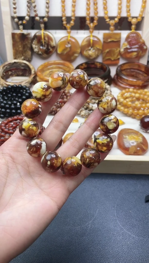 无非金属溶洞蜜沁色卡17手串