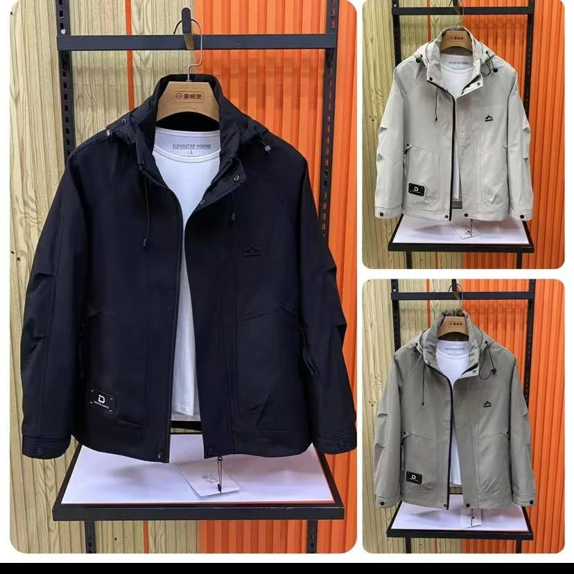 新款高品质男士可拆卸帽休闲夹克外套