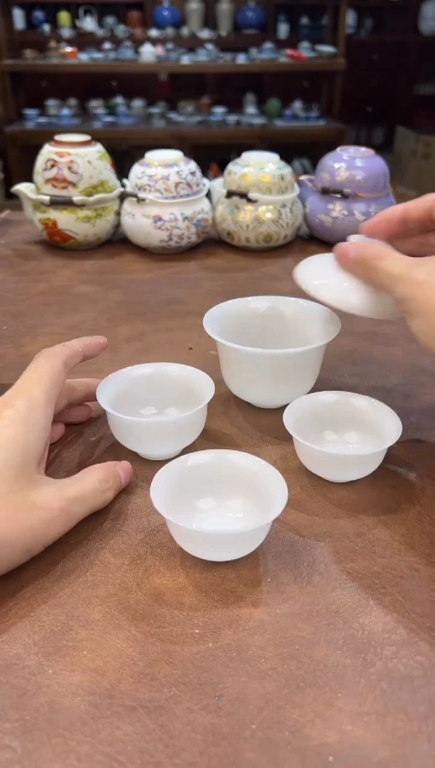 真的很便宜超好看会开片的旅行茶具