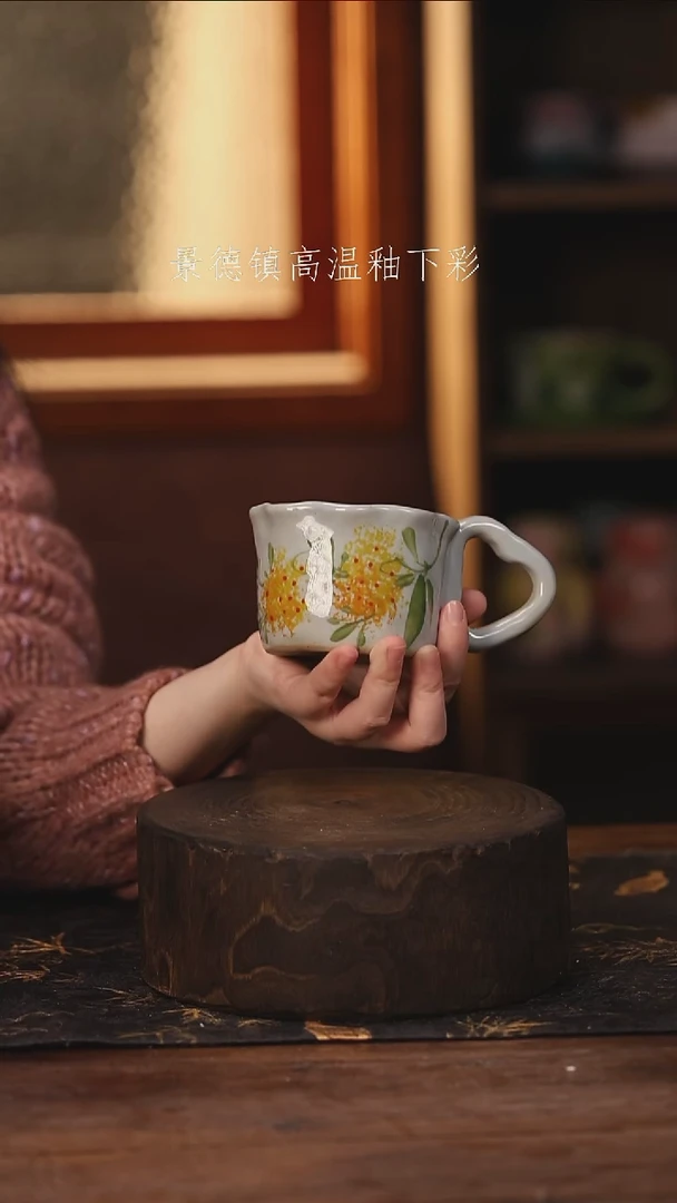 陶瓷景德镇高温釉下手绘陶瓷@L346@