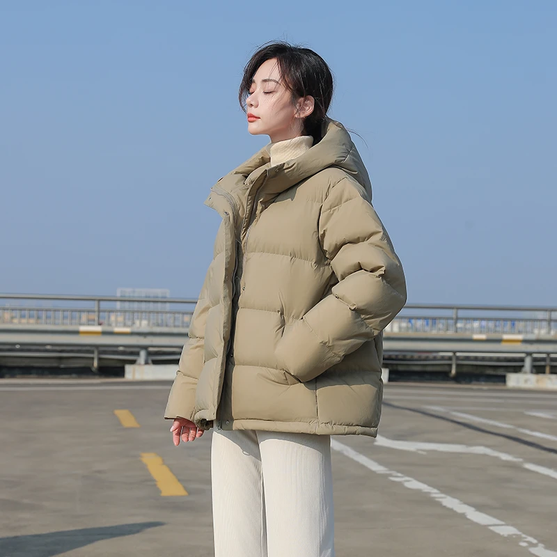 喜空/UCUB 95%白鸭绒大码保暖羽绒服女短款700蓬三防加厚连帽外套