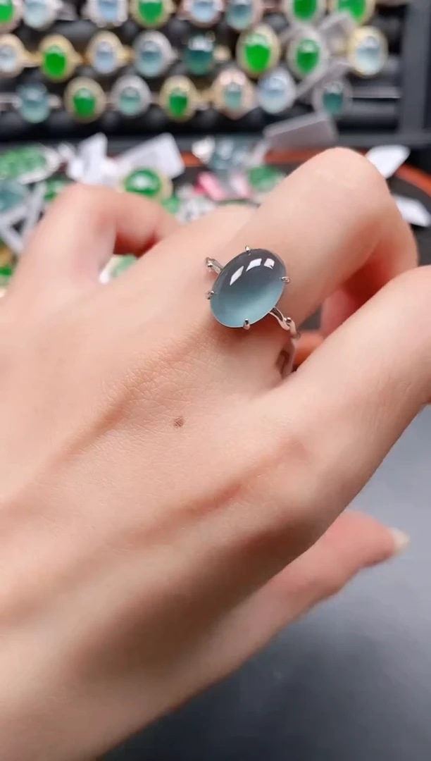 银S925镶嵌戒指翡翠11