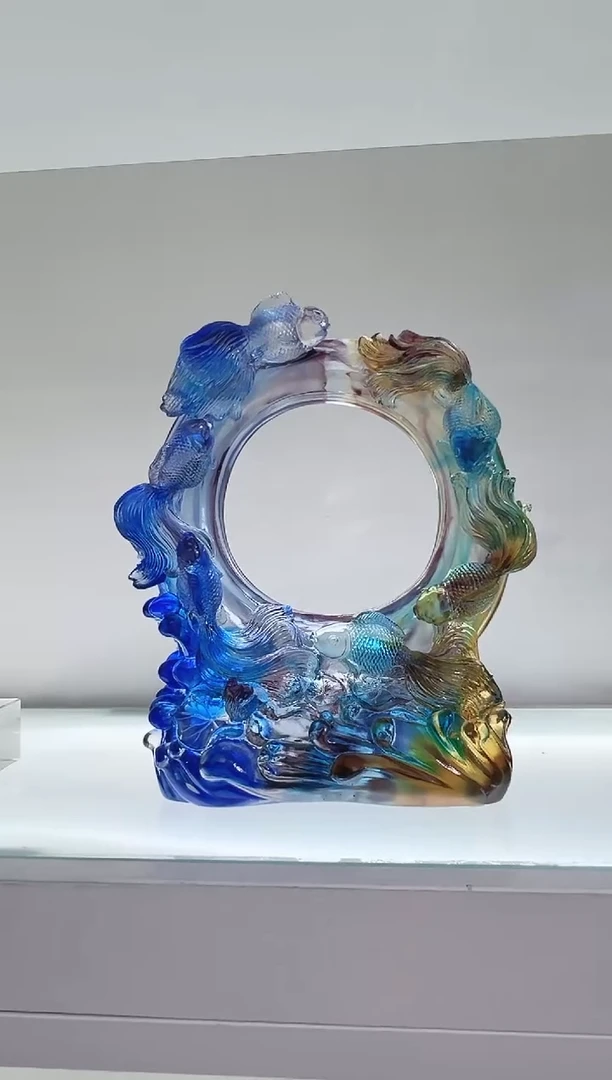 手工艺品琉璃古法琉璃金玉满堂