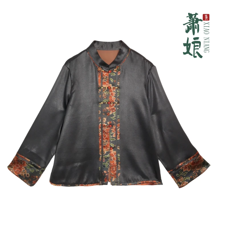 萧娘【梵卉】重锻香云纱外套新中式长袖短桑蚕丝百搭国风1956