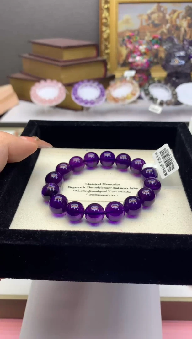 【闪购商品】水晶手串未镶嵌帝王紫乌拉圭紫水晶13+