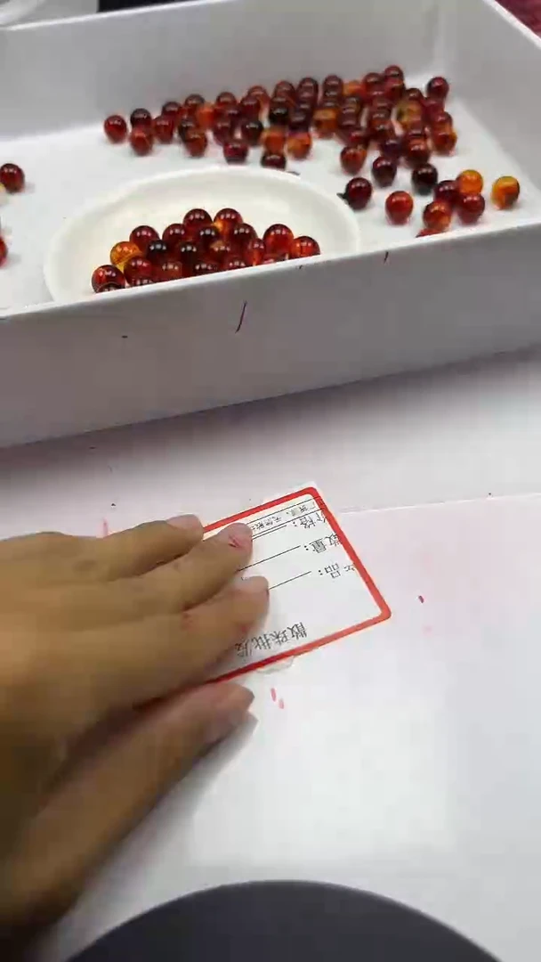 蜜蜡颈饰未镶嵌w2381烟丝药珀12mm*20颗二代