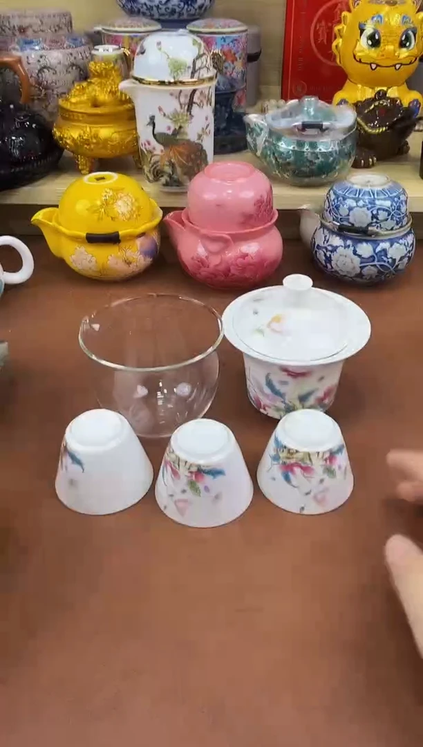 陶瓷茶具摆件旅行套组