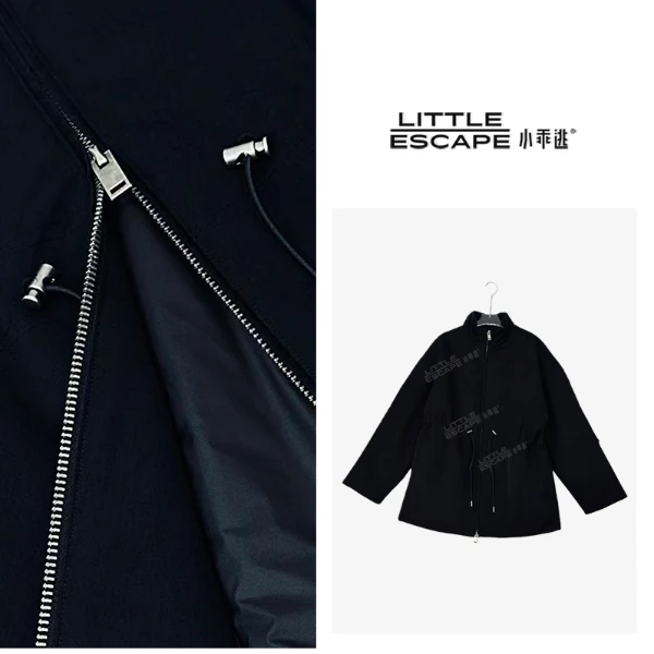 小乖逃黑色棉服外套ET绒收腰120克宽松秋冬防风百搭N95305