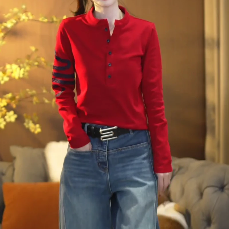 2025早春蛇年设计感韩系百搭气质洋气休闲长袖T恤LK2501300