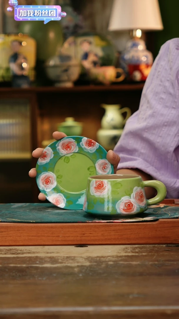 瓷片景德镇纯手工釉下彩精品茶具水杯