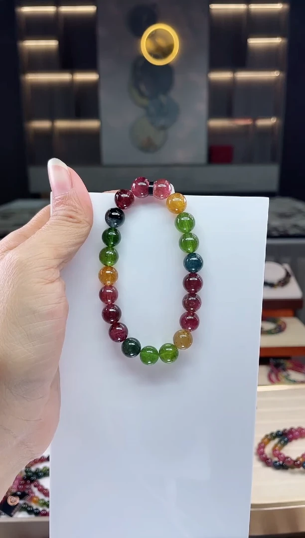 未镶嵌单圈手串碧玺（多样性发一条）Q