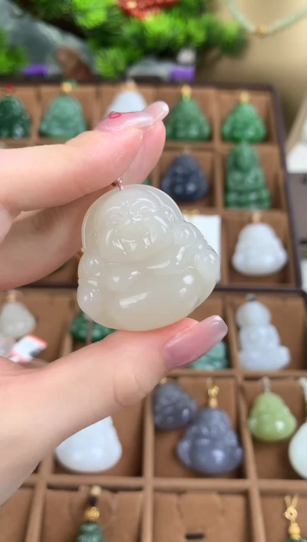 和田玉未镶嵌颈饰吊坠35mm