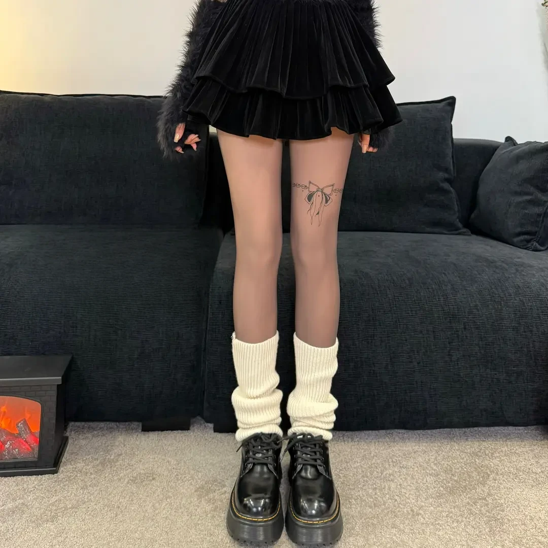 【圣诞限定款】-「25度至10度」-连脚80克无绒款假透肉显瘦打底裤袜