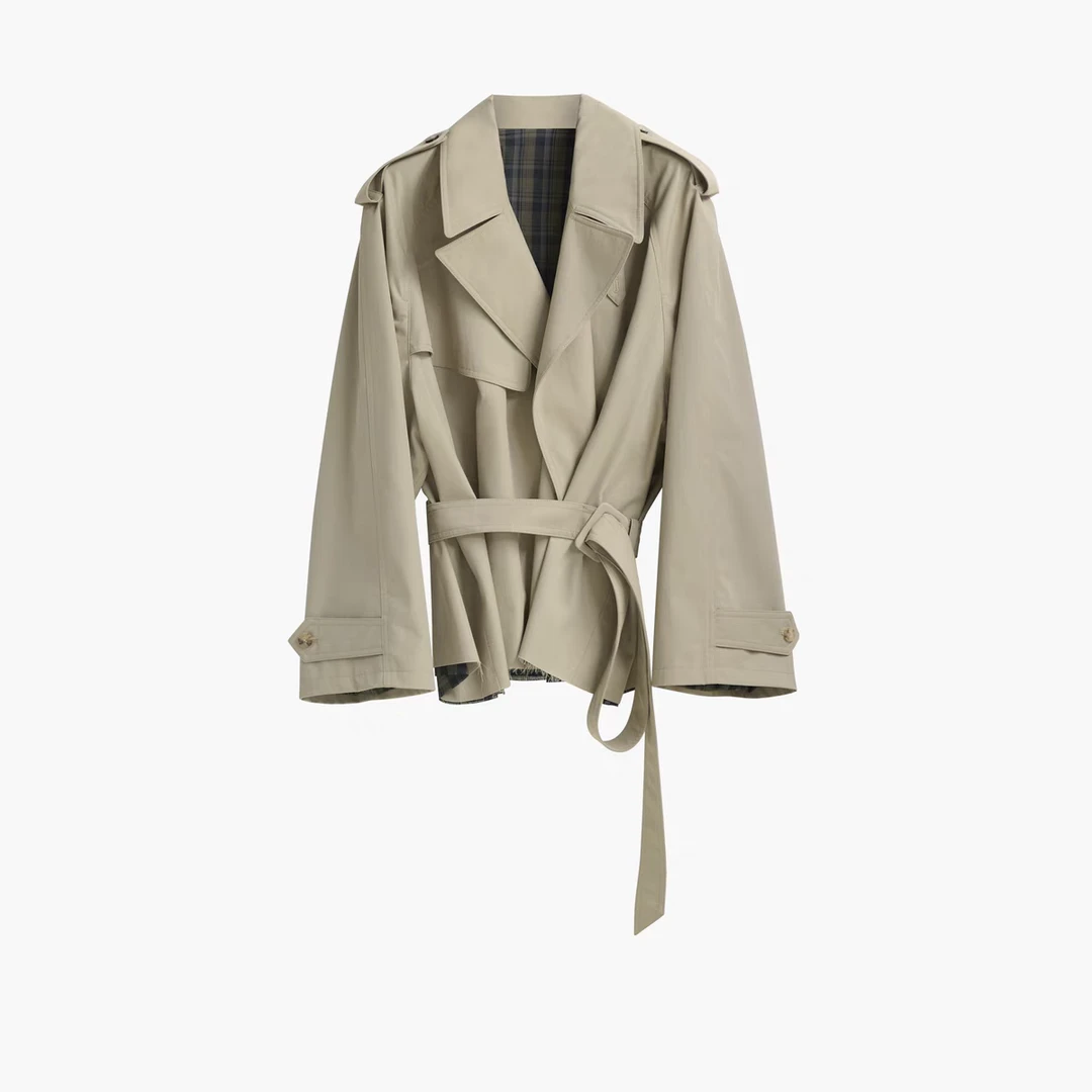 ETHOR 设计师品牌 25春夏新品毛边短廓形风衣外套 女士