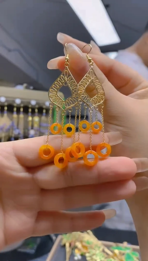 翡翠合金耳饰416翡翠耳钩