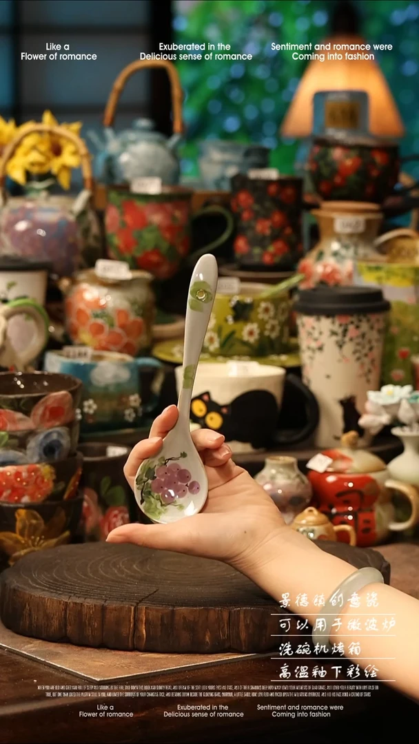 陶瓷景德镇高温釉下彩手工手绘款式