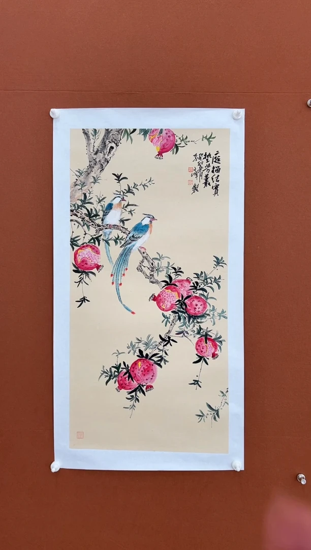 国画李文峰三尺没骨花鸟