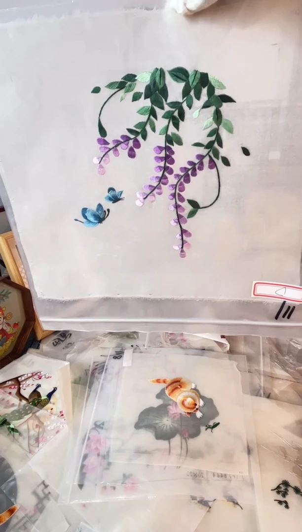 织绣纯手工苏绣双面绣绣布111