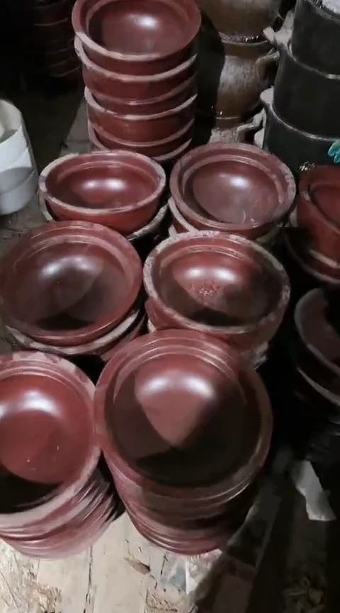 陶3933瑕疵咖色砂锅碗