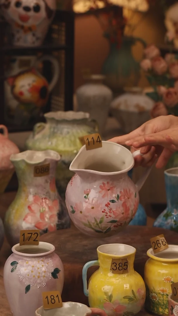 陶瓷114景德镇设计师手作花器摆件侘寂风