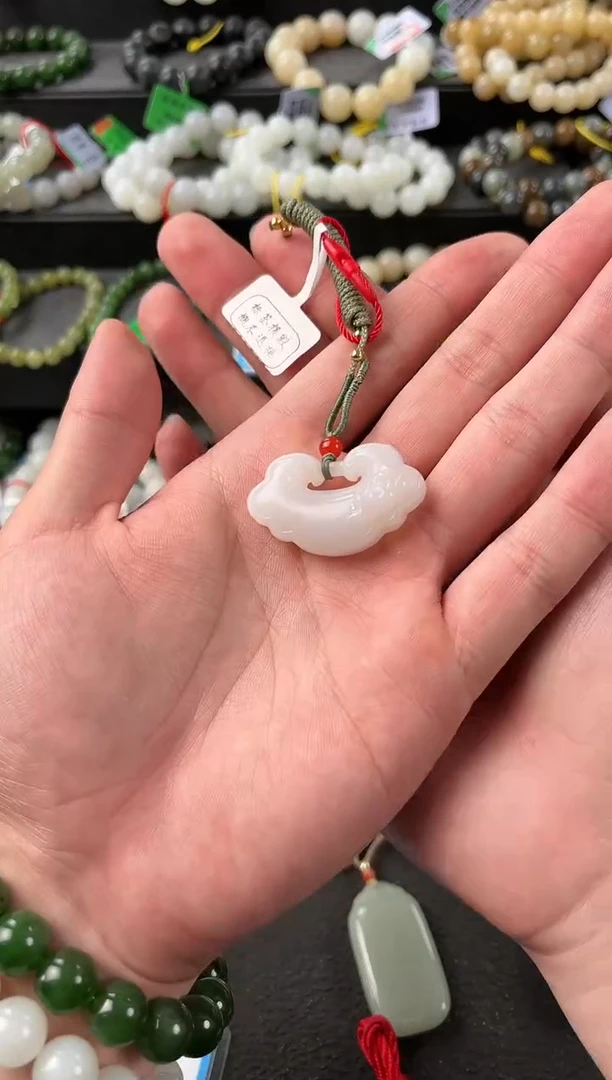 【闪购商品】和田玉如意锁未镶嵌且末天泰白玉如意锁微色差