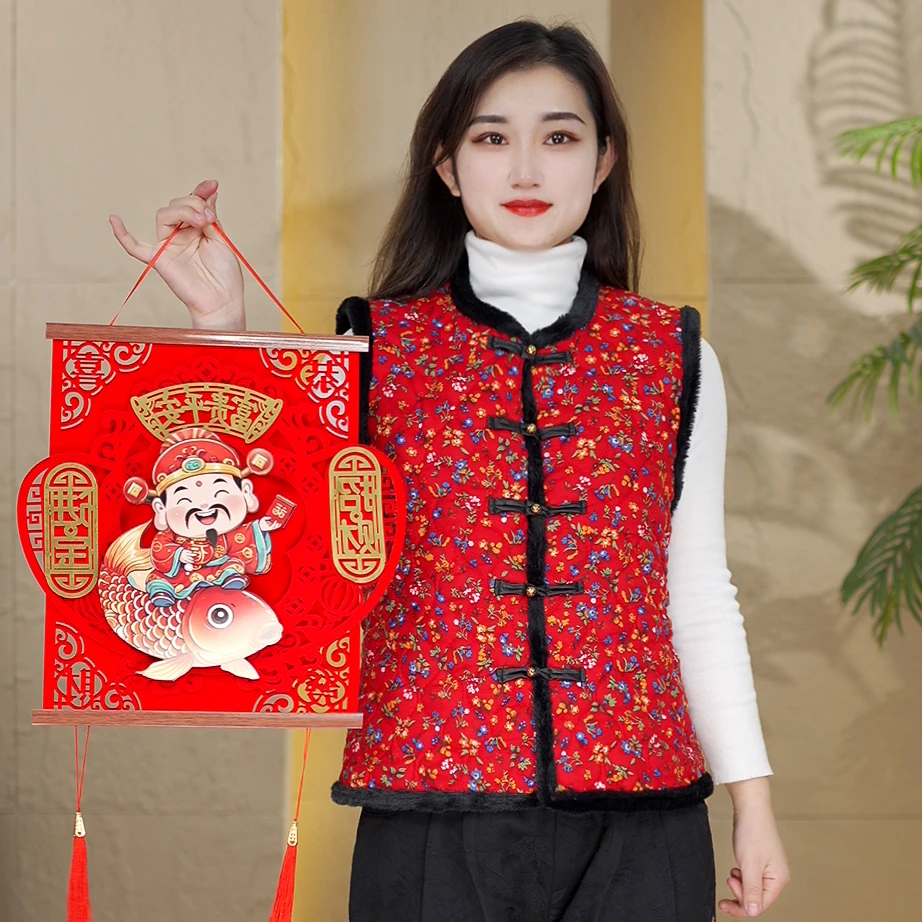 2024冬季新款加绒加棉妈妈装单件马甲