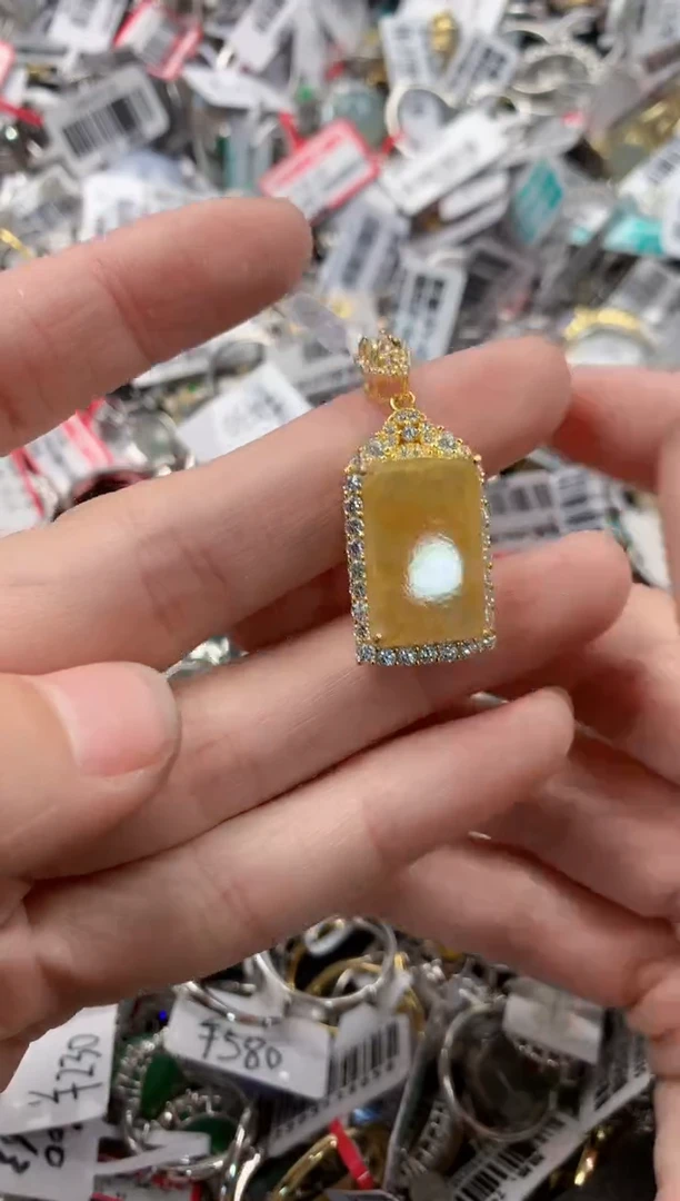 银S925镶嵌戒指翡翠7----5