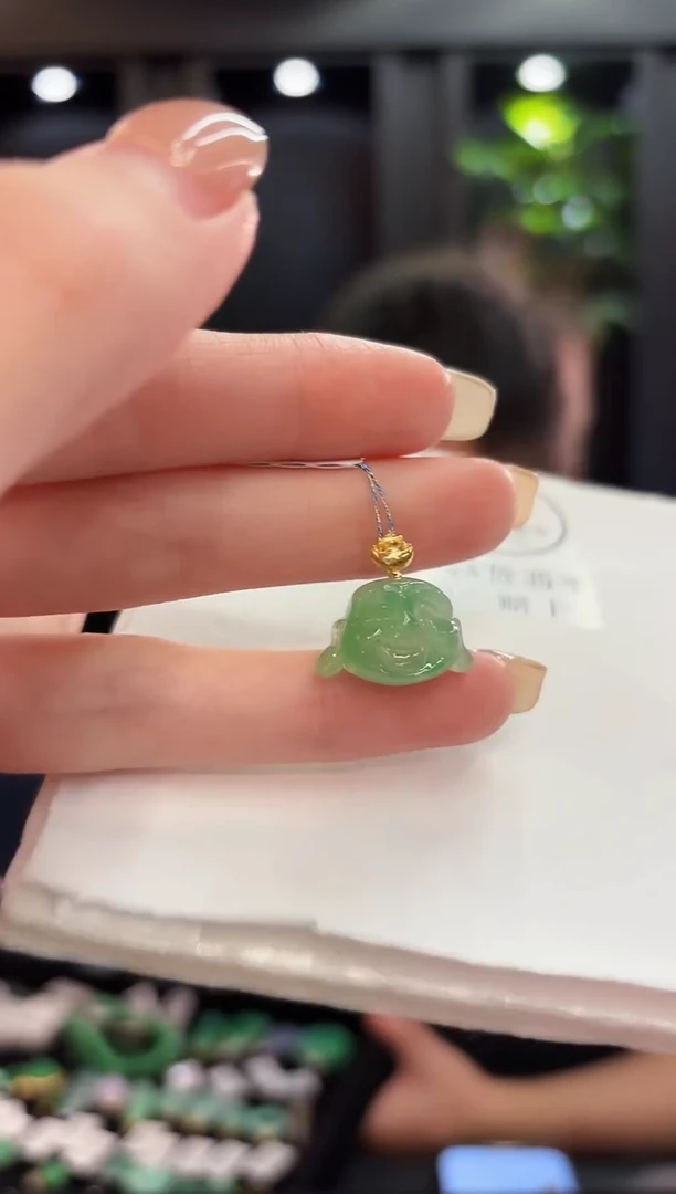 吊坠(不含链)18K金镶嵌翡翠 缅料A货/支持复检/一件