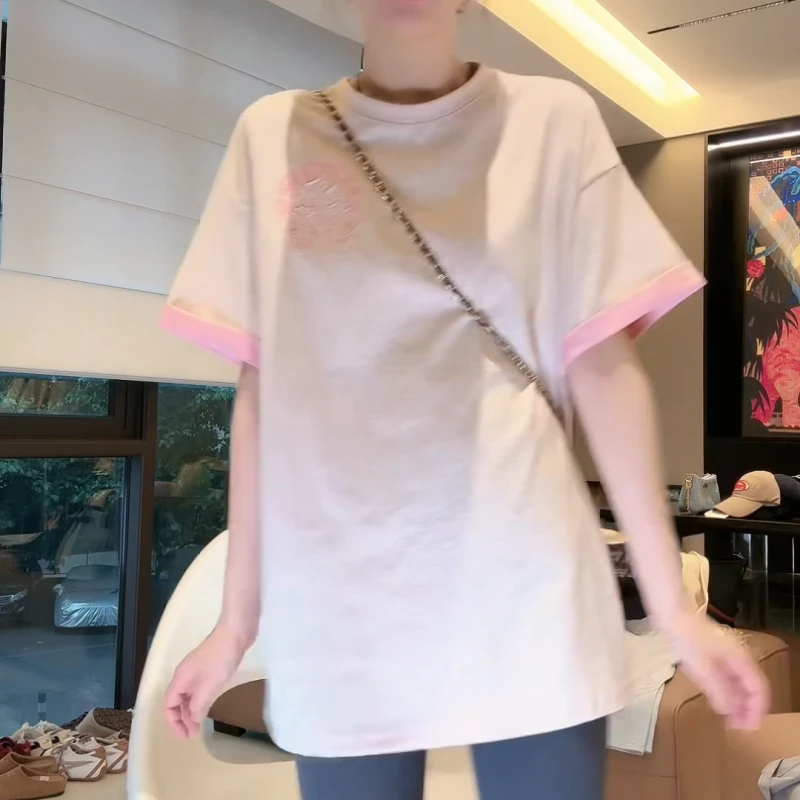 【轻奢十字花】短袖新款潮牌美式圆领高档轻奢半袖T恤LK2502487