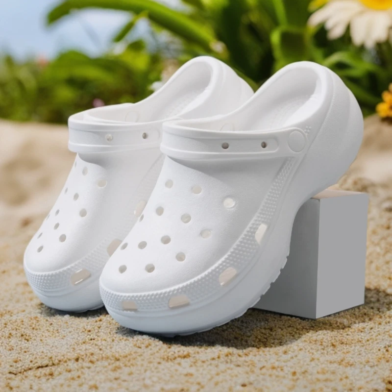 【云朵跟高4.1】洞洞鞋女士夏季外穿增高厚底防臭沙滩耐磨透气包