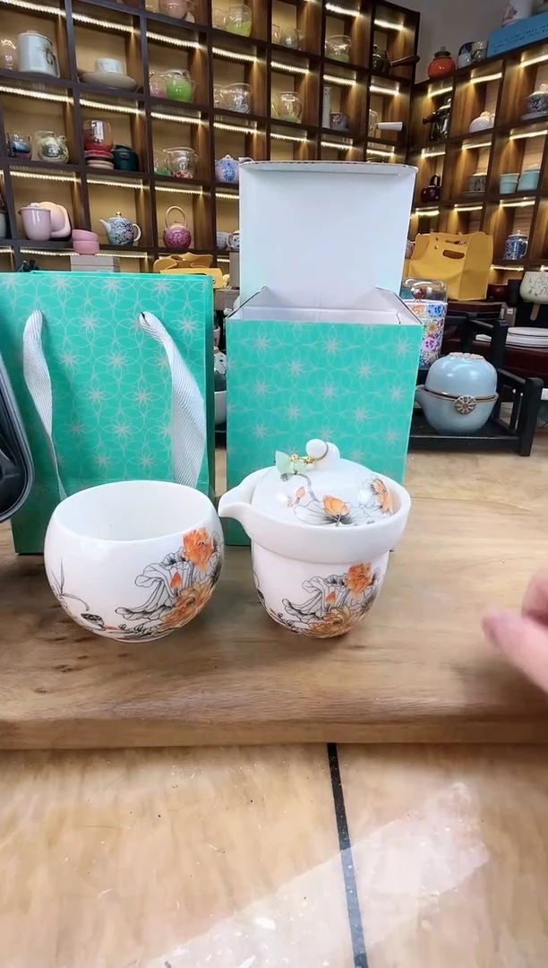 【闪购商品】其他瓷理陶里 水墨金莲旅行套装.。。