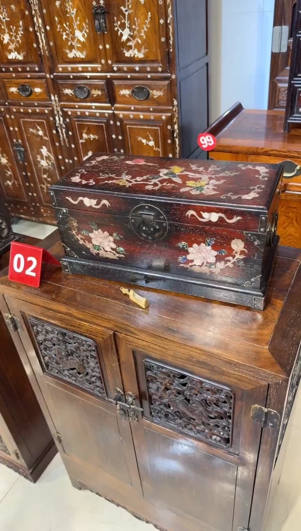 木木头款40紫檀喜鹊登梅翻盖箱428.888