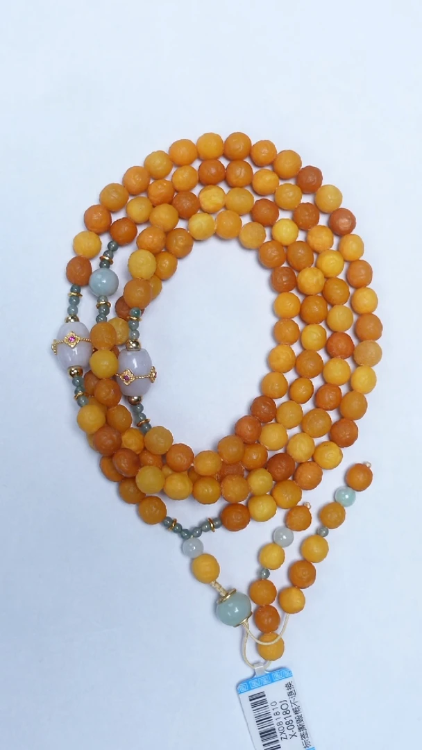 琥珀颈饰未镶嵌海漂籽108项链7mm