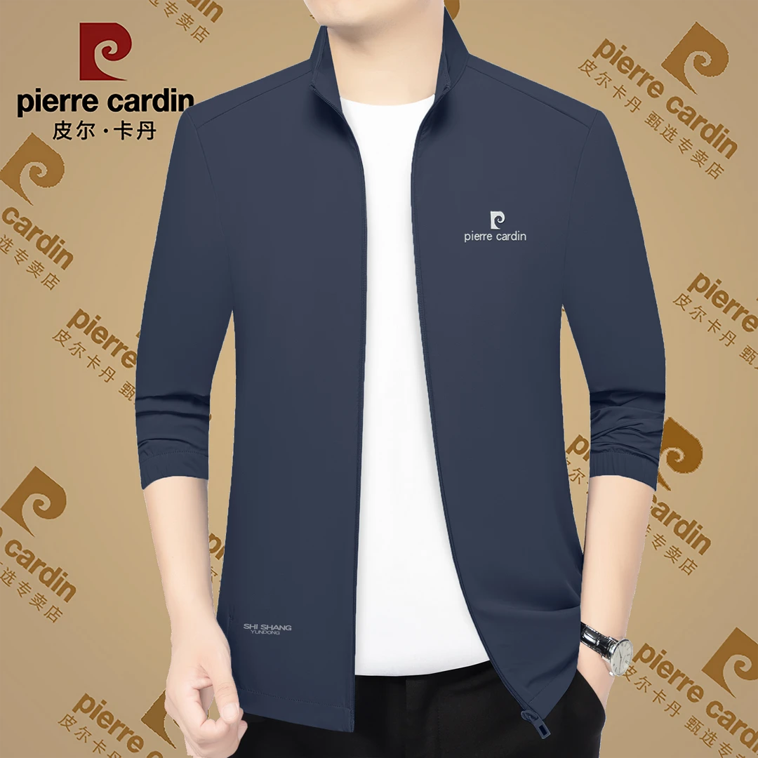 正品皮尔卡丹夏季超薄男士防晒夹克商场同款冰丝立领透气外套男装
