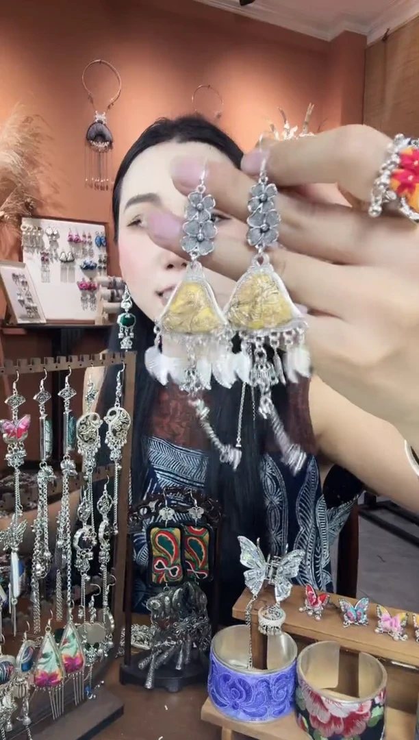 刺绣纯手工民族风耳环