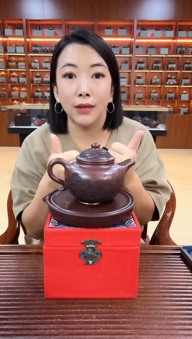 茶壶紫砂大品国色天香 家藏老泥 罗圆