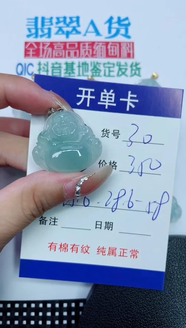 吊坠(赠链)银S925镶嵌翡翠30