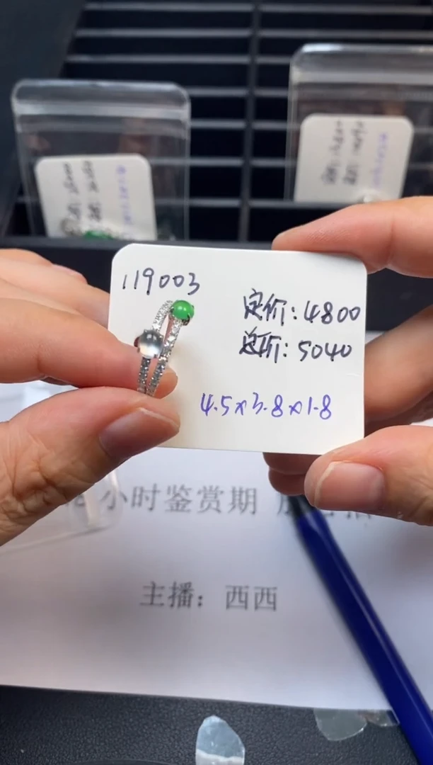 吊坠(不含链)18K金镶嵌翡翠119003